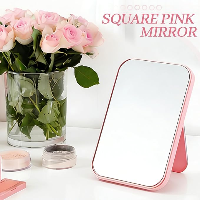 10 Pcs Spa Party Mirrors Sleepover Party Supplies for Girls Slumber Parties Supplies Pink Makeup Mirror Bulk for Sleepover Slumber Birthday Favors Gift (Pink)