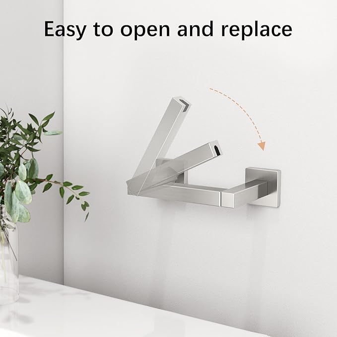 FEILERN Toilet Paper Holder Wall Mounted Post Pivoting Square Tissue Holders Roll Holder Hangers for Bathroom Commercial Toilet Paper Dispenser, Brushed Nickel