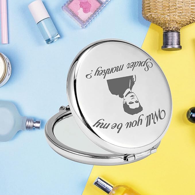 KEYCHIN Vampire Movie Pocket Mirror Vampire Edward and Bella Fans Gifts Will You Be My Spider Monkey Compact Mirror for Women Girls Teenager (Spider Monkey-S)