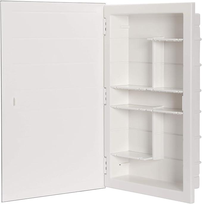 Zaca 11-1-26-32 Regulus Frame Recessed Mount Medicine Cabinet-Reversible for Left/Right Swing, 26"L x 16"W, 6 Shelf, Chrome
