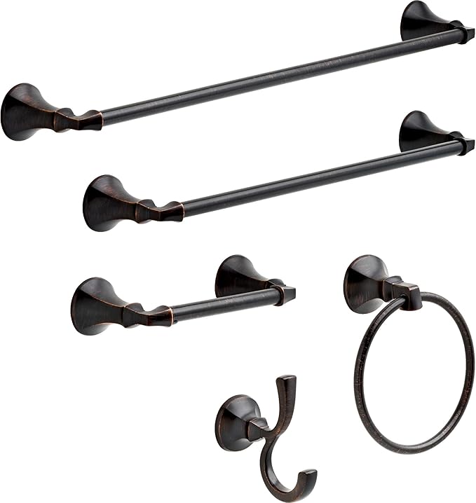 DELTA FAUCET Rubber Limited 76418-RB Ashlyn 18-in Wall Mount Towel Bar Bath Hardware Accessory in Venetian Bronze
