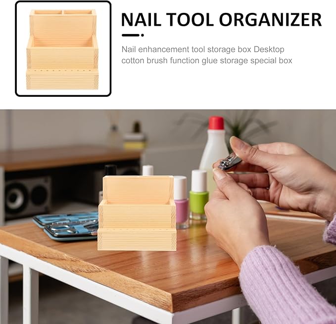 Nail Drill Bits Holder Wooden 10 Holes Manicure Bit Display Stand Nail Art Polishing Grinding Drill Bit Organizer for Makeup Organizer Drill Bit Log Small Pencil Holder Office