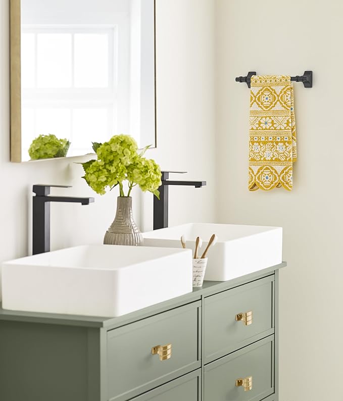 Amerock Davenport Matte Black 9 inch (229mm) Towel Bar, BH36055MB