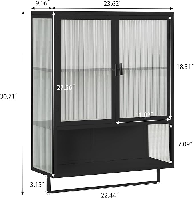 Medicine Cabinet,Medicine Cabinets for Bathroom with Mirror Doors Shelf,Bathroom Cabinet Wall Mounted Wooden Bathroom Storage Cabinet Bathroom Cabinet Kitchen (Black4)