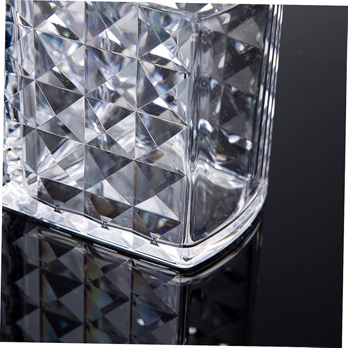 minkissy Acrylic Diamond Pattern Makeup Brush Holder Cosmetic Storage Box Compartments Organizer for Makeup Lipsticks and Beauty Tools Stylish Desktop Display Stand