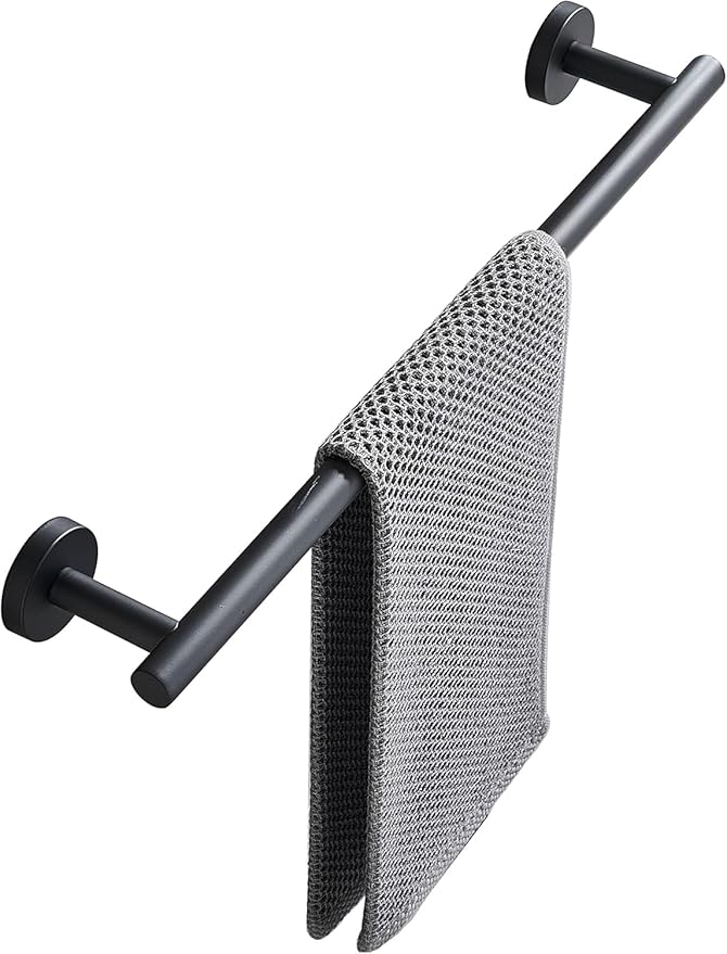 18 Inch Towel Bar Bathroom Towel Holder Wall Mount Sus304 Stainless Steel Towel Rack Bathroom Accessories for Shower Room Restroom (Matte Black)