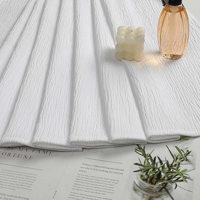 Aiyufeng Fabric White Extra Long Shower Curtain for Bathroom, 3D Textured Shower Curtain 96 Inch Long Soft Cloth & Hotel Spa Quality, Large Hotel Bathroom Curtain Boho Style, 72x96 Inches