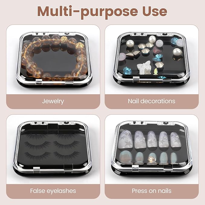 15 Pcs Press On Nail Packaging Box Press on Nail Storage Box for Press Ons with 90 Pcs Adhesive Double Sided Tape for Fake Nail Storage Case Nail Display Nail Salon Supplies (Black)