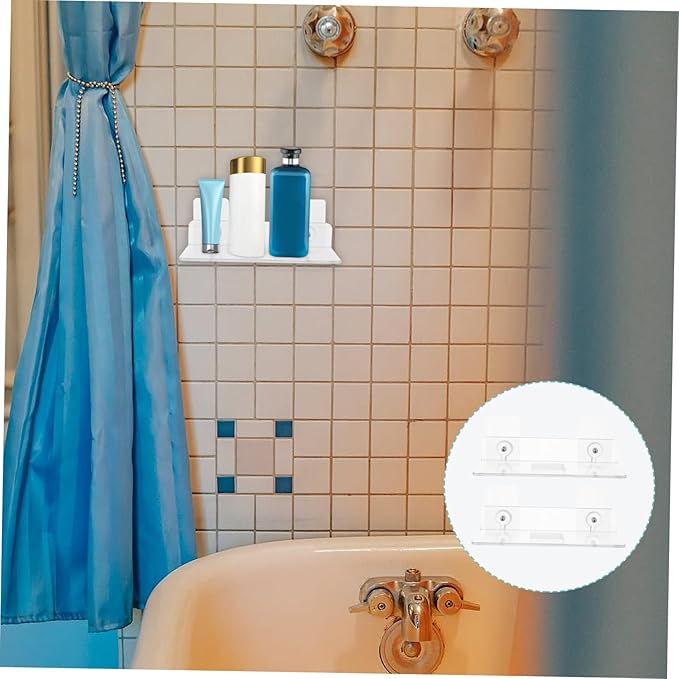 Multi-Functional Wall-Mounted Rack Acrylic Storage Bathroom Shelves Save Space Modern Design