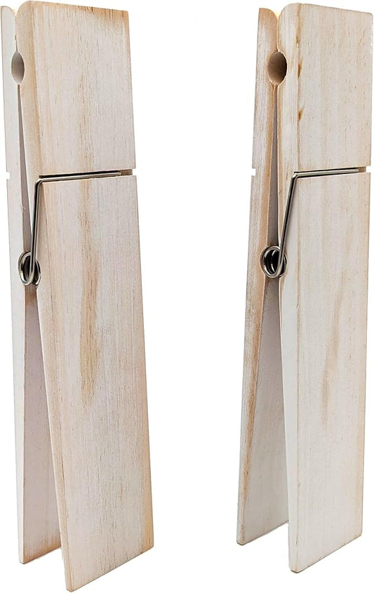 Giant Clothespin Bathroom Towel Holder | Huge 12” Clothes pin | Farmhouse Bathroom décor | Laundry Room or Nursery décor | Towel Rack or Hook | Bathroom Accessories wall décor (2 Distressed White)