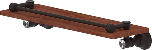 Allied Brass CC-1-16-GAL-IRW Carolina Crystal Collection 16 Inch Gallery Rail Wood Shelf, Oil Rubbed Bronze