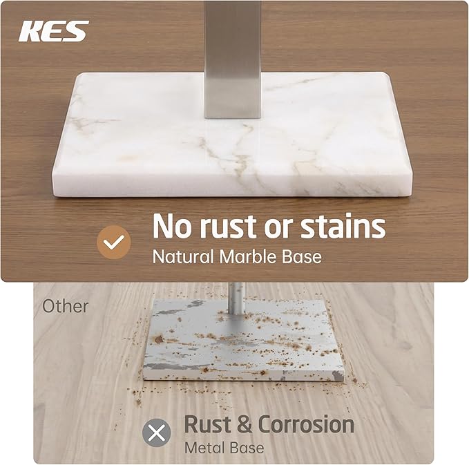 KES Hand Towel Holder for Bathroom, Countertop Towel Stand with Weighted Marble Base, S-Shape Hand Towel Rack Stand Freestanding Counter Top 18/8 Stainless Steel Brushed Finish, BTH223-2