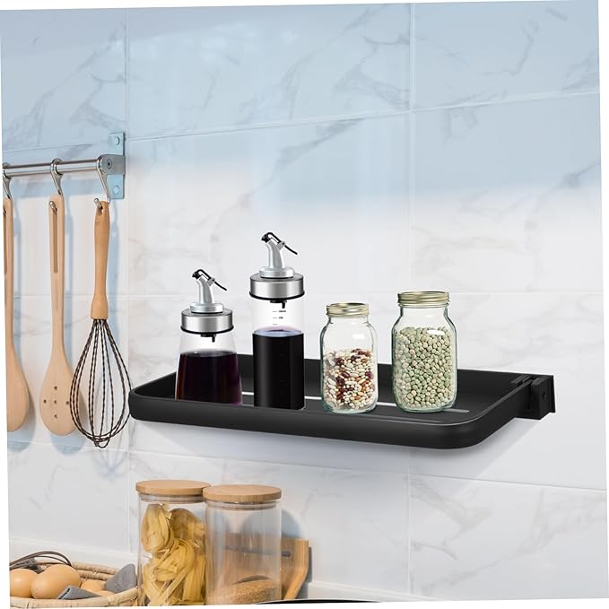 ERINGOGO Foldable Bathroom Shelf Hidden Metal Wall Storage Rack for Sink and Laundry Room Space Saving Vanity Tray for Laundry Storage and Organization