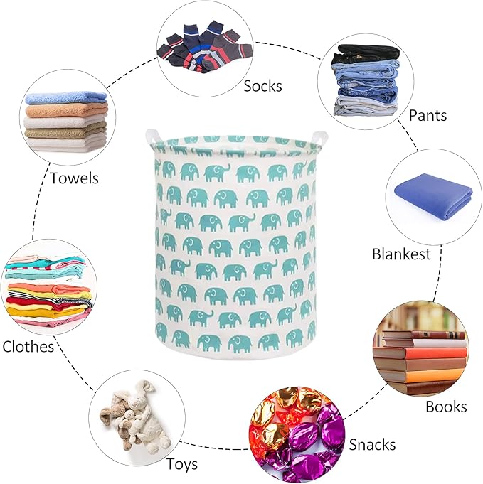 Collapsible Laundry Basket in Bedroom Waterproof Laundry Hamper in Bathroom Large Laundry Bag in College Dormitory Cloakroom Livingroom Nursery Organizer Toy Bin