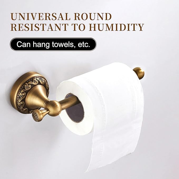 Wall Mounted Bathroom Toilet Paper Holder,Roll Tissue Holder Antique Brass Pattern Carving,Brushed Bronze