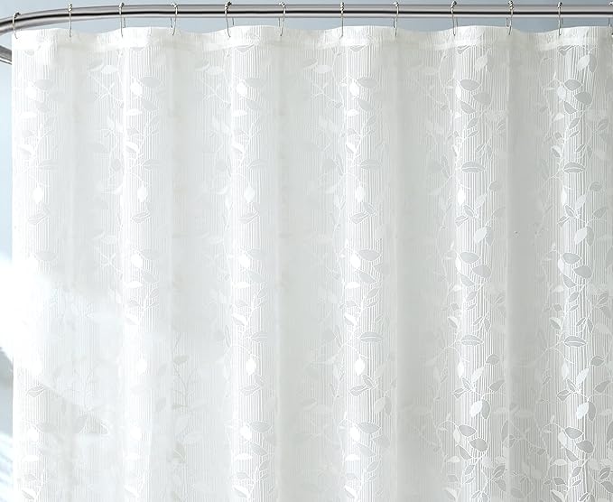 Warm Home Designs Ivory Lace Shower Curtain with Rustic Leaf Pattern. 72 x 72 Inch Modern Farmhouse Curtain Creates Beautiful and Elegant Shower Decor. GR Ivory 72"