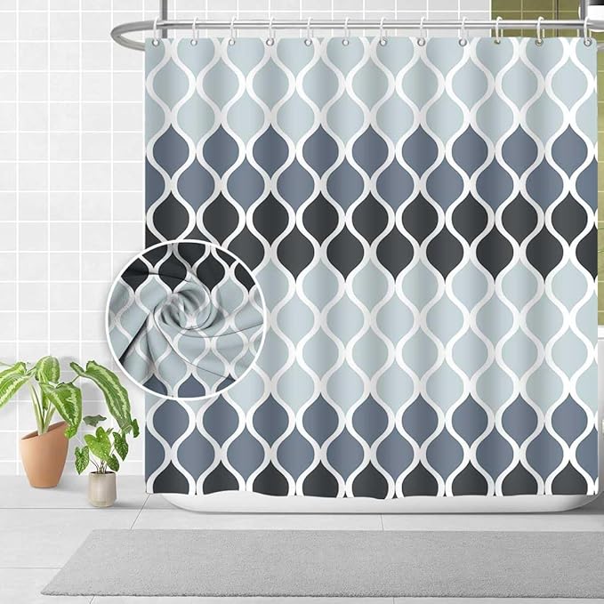 Textured Clarisse Shower Curtain Creative Home Ideas Modern Bathroom Shower Curtains Waterproof Fabric Machine Washable Shower Curtain 72 x 72 Inches