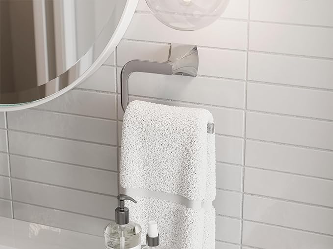 Pfister Bruxie Towel Ring, Hand Towel Holder for Bathroom, Wall-Mounted, Screw-in, Polished Chrome Finish, BRBBIE0C