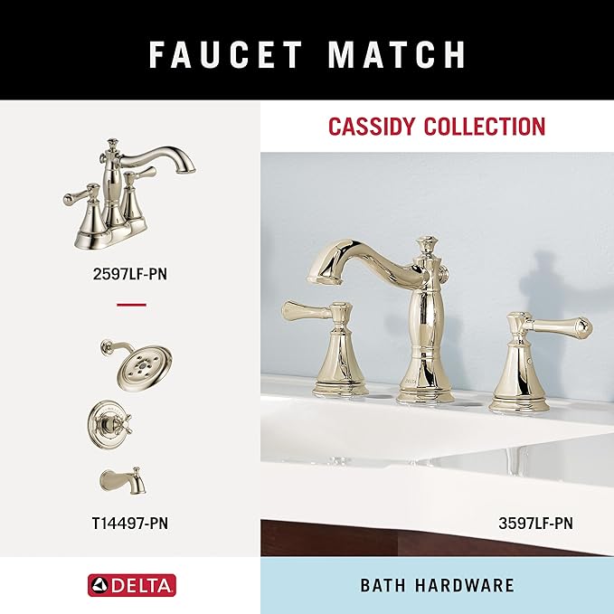 DELTA Cassidy 18 inch Glass Shelf With Towel Bar, Polished Nickel, Bathroom Accessories, 79710-PN