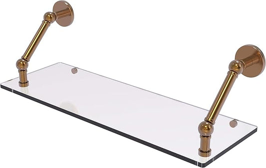 Allied Brass P1000-1-24 Prestige Skyline Collection 24 Inch Floating Glass Shelf, Brushed Bronze