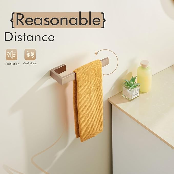 KOKOSIRI Towel Bar for Bathroom Towel Holder Wall Mount Kitchen Towels Rack Bath Hardware Champagne Bronze Stainless Steel, B3009CPG