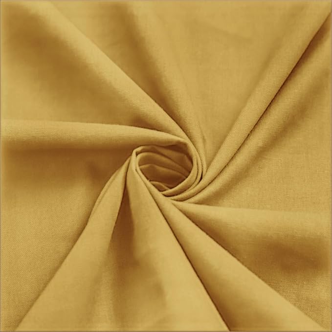 Felisa Mustard Farmhouse Shower Curtain with A Ruffle Hem, Linen Blend Shower Curtain for Bathroom,72"x72"