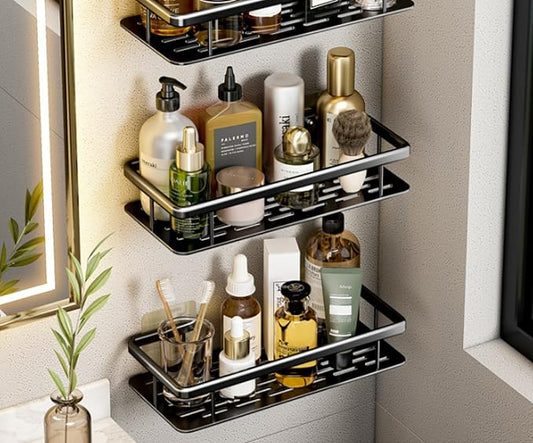 Storage Shelf, Bathroom washbasin, Storage Kitchen, Three-Layer Patch Square Basket-