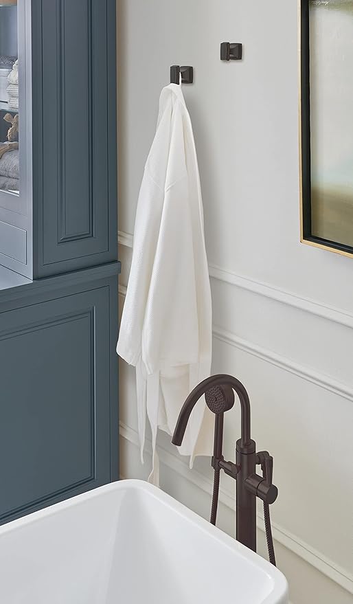 Amerock BH36030ORB | Oil Rubbed Bronze Single Robe Hook | 2-1/8 in. (54 mm) Length Towel Holder | Revitalize | Towel Hook for Bathroom | Bathroom Hardware | Bath Accessories