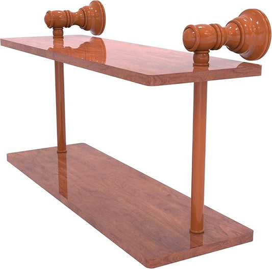 Allied Brass CL-2-16-IRW-ASP Carolina Collection 16 Inch Two Tiered Wood Shelf, Autumn Sparkle