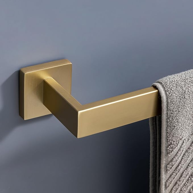 10-Piece Brushed Gold Bathroom Hardware Set SUS304 Stainless Steel, 2×23.6" Towel Bars, 2 Towel Rings, 2 Toilet Paper Holders & 4 Towel Hooks Wall Mounted Bathroom Accessories Set