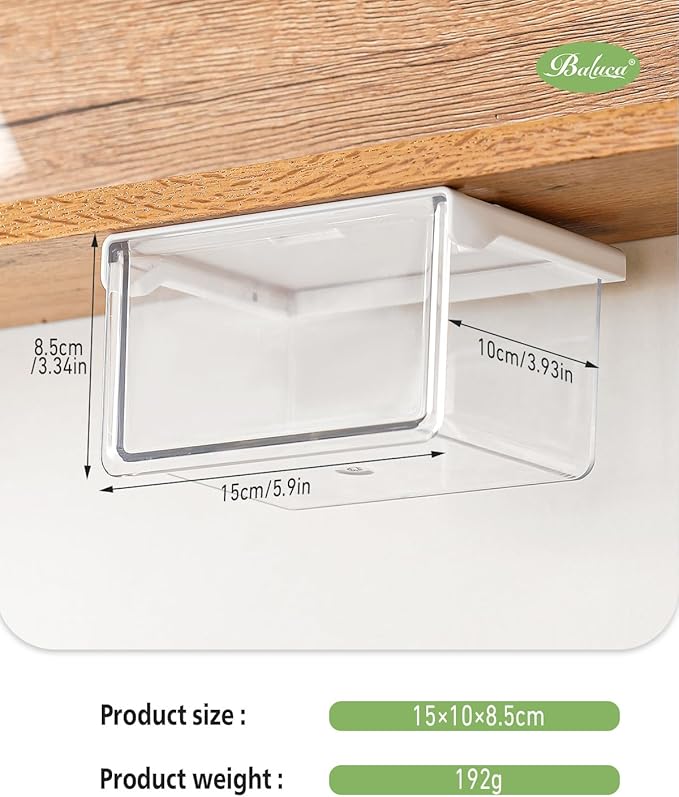 BALUCA Small Clear Stackable Storage Drawers ?€? 33?? Angled Acrylic Makeup Organizer for Vanity, Undersink & Kitchen Cabinets | Multi-Purpose Plastic Storage Bins & Drawer Organizer Bins (Small)