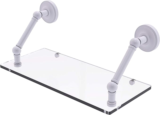 Allied Brass PR-1-18 Prestige Regal Collection 18 Inch Floating Glass Shelf, Matte White