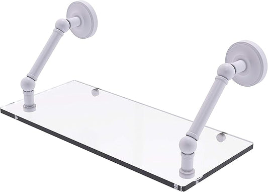 Allied Brass PR-1-18 Prestige Regal Collection 18 Inch Floating Glass Shelf, Matte White