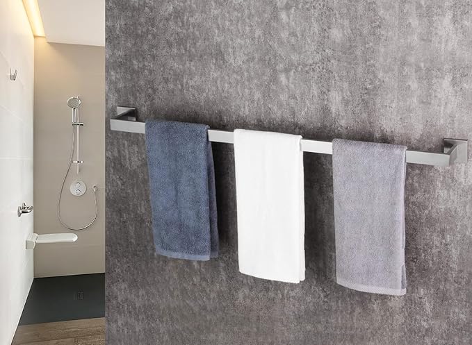 36 Inch Towel Bar 2 Pack for Bathrooms 12/16/20/24/28/32/36 Inch Stainless Steel 304 Brushed Nickel Towel Holder Modern Square Towel Rod Rustproof Wall Mount (2, Brushed Nickel, 36 Inch)