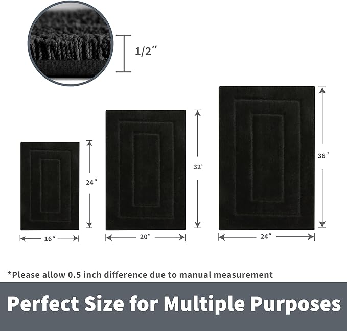 GRANNY SAYS Bathroom Rug Mat, Bath Mats for Bathroom Non-Slip, Super Soft and Water Absorbent, Microfiber Bath Rugs, Machine Wash Dry, Large Bath Rugs for Bath Floor, 36" x 24"