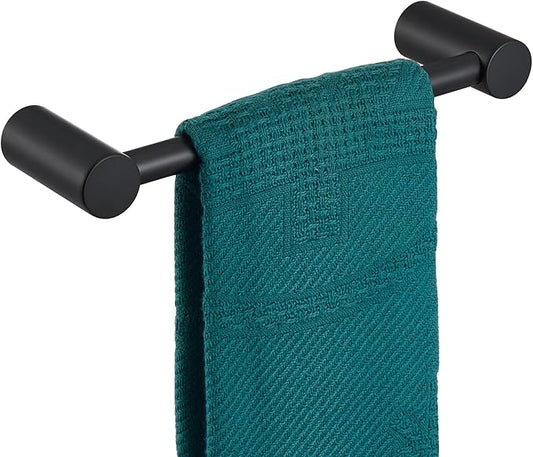 KOKOSIRI Towel Rings Matte Black 9-Inch Hand Towel Holder for Bathroom Wall Rack Wall Mount Bathroom Hardware Accessories Stainless Steel, B4007BK-L9