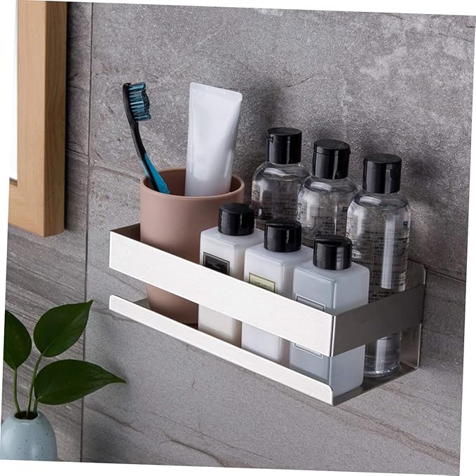 WOONEKY Bathroom Wall Shelf Toilet Shelf Bathroom Metal Kitchen Metal Wall Rack Storage Rack