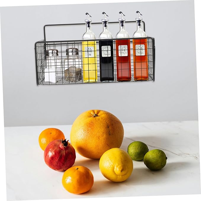 Amosfun No Drilling Bathroom Shelf Organizer Wall Mounted Rack for Kitchen Bathroom Stylish Storage for Shampoo Spices and Supplies Compact Design