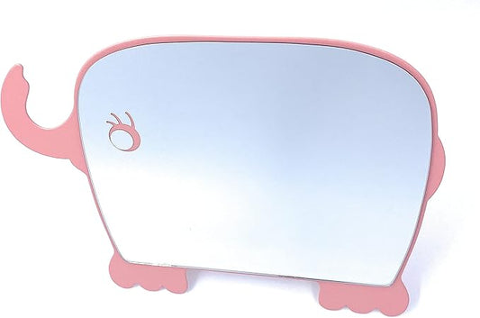 Kids Mirror for Girls Cute Desk Mirror Desktop Compact Mirror Pink with Stand Animal Shape Makeup Mirror Gift for Daughter