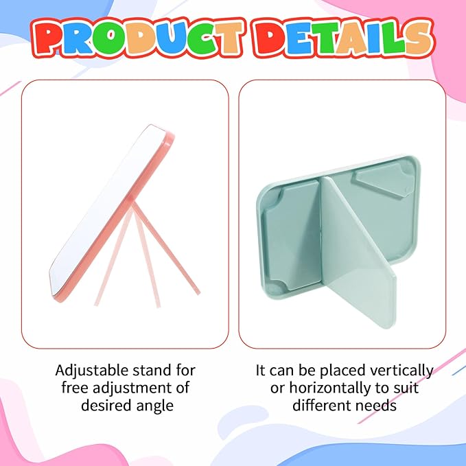 12Pack 8" Spa Party Mirrors Desk Mirror for Girl Party Portable Travel Mirror with Stand Foldable Tabletop 90°Adjustable Folding Mirrors for Women, Beauty Birthday Gift