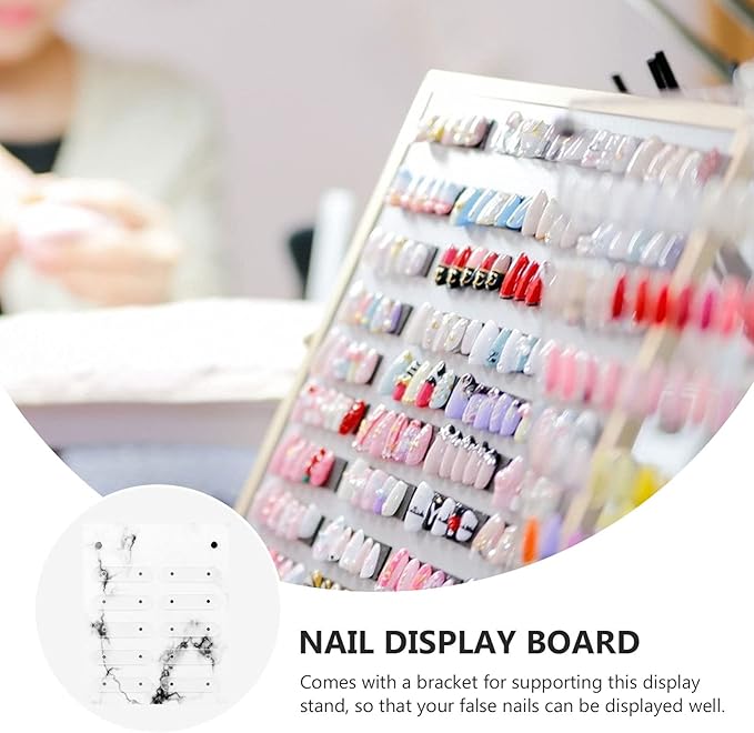 Beaupretty Magnetic Nail Art Display Board with Acrylic Stand 7.87X6.29 Inch Portable Manicure Display Stand for False Nails Practice and Nail Art Color Cards Holder