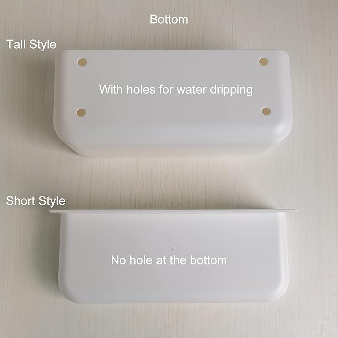 2 Styles Adhesive Plastic Floating Shelves Stick on Wall Mounted Shower Organizer Caddy for Bathroom Kitchen Cabinet Extra Storage(Short+Tall)