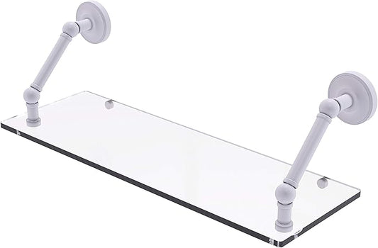 Allied Brass PR-1-24 Prestige Regal Collection 24 Inch Floating Glass Shelf, Matte White
