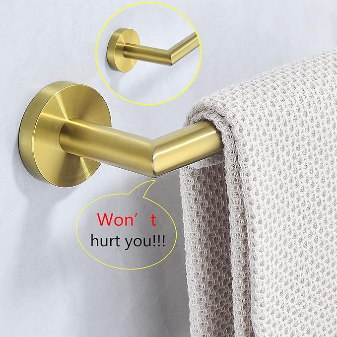 12 Inches Hand Towel Bar Bathroom Towel Holder SUS304 Stainless Steel Bath Towel Rack Dish Cloths Hanger Wall Mount Brushed Gold,96018-2-12BG.