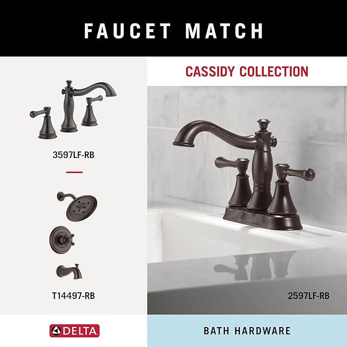 Delta 79710-RB Cassidy 18-in Glass Shelf with Towel Bar in Venetian Bronze