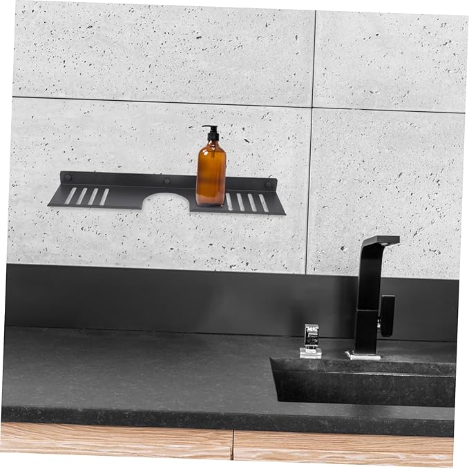 SHOWERORO Bathroom Sink Top Organizer Wall-Mounted Shelf for Bathroom Kitchen No Drill Installation Ample Storage Space for Toiletries and Grooming Products Shaped Design