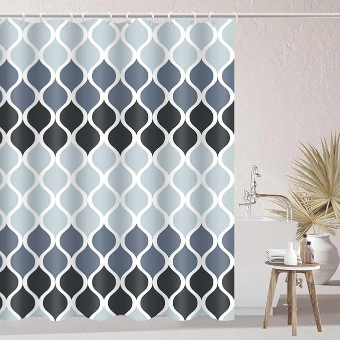 Textured Clarisse RV Shower Curtain by Creative Home Ideas - Modern Bathroom Waterproof Fabric, Machine Washable, 47 x 64 Inches