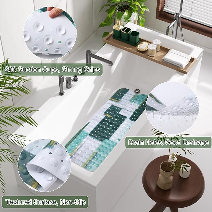 XLHOMO Bathroom Accessories Set - 26PCS Dark Green Bathroom Set, Bathroom Accessory Set with Shower Curtain and Rugs and Bathtub Mats for Home