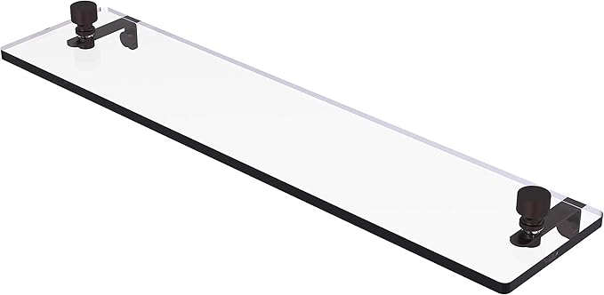 Allied Brass FT-1/22-ABZ Ft 1 22 Foxtrot Inch Vanity Beveled Edges Glass Shelf, 22 Inch, Antique Bronze