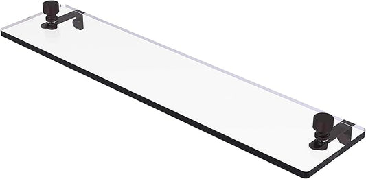 Allied Brass FT-1/22-ABZ Ft 1 22 Foxtrot Inch Vanity Beveled Edges Glass Shelf, 22 Inch, Antique Bronze